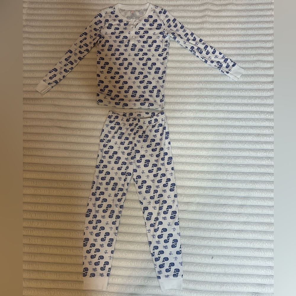 Roller Rabbit White and Blue Whale Pajama Set - Picture 4 of 6